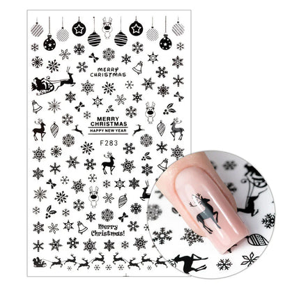 Adesivi per unghie natalizi autoadesivi Molly Nails F283 neri