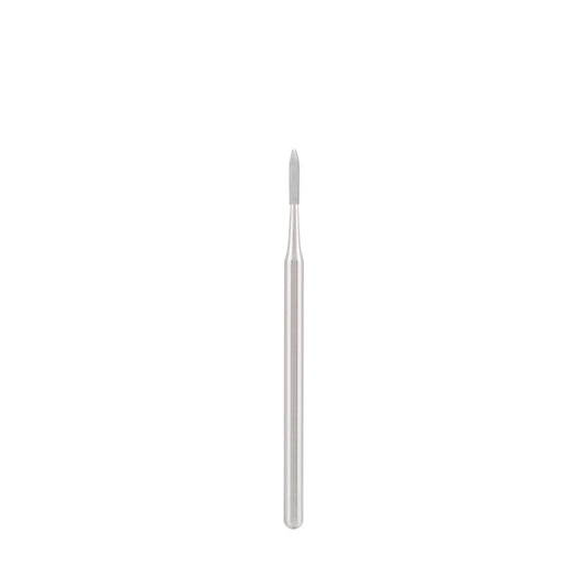 Stainless steel bit "flame" non abrasive, for gentle cleaning the nails, L-6,5 mm., Ø1,3 mm.