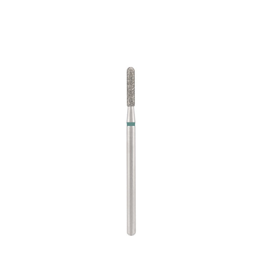 Diamond bit "rounded cylinder" green, L-8,0 mm., Ø1,8 mm.