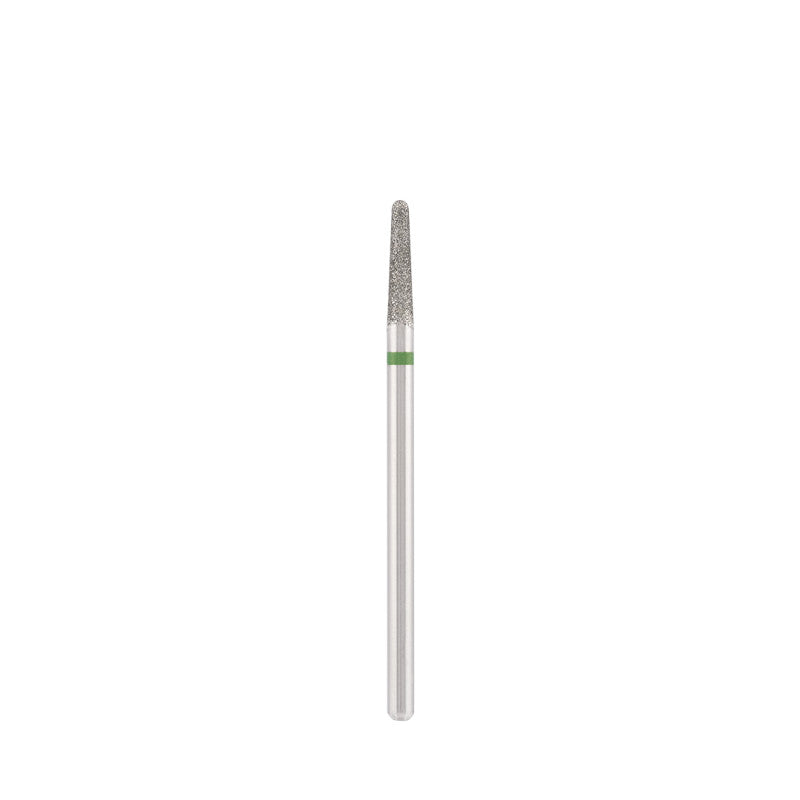 Dettaglio di Diamond bit "rounded cone" green, L-10,0 mm., Ø2,3 mm.