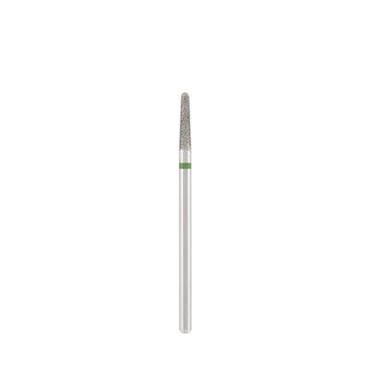 Dettaglio di Diamond bit "rounded cone" green, L-10,0 mm., Ø2,3 mm.