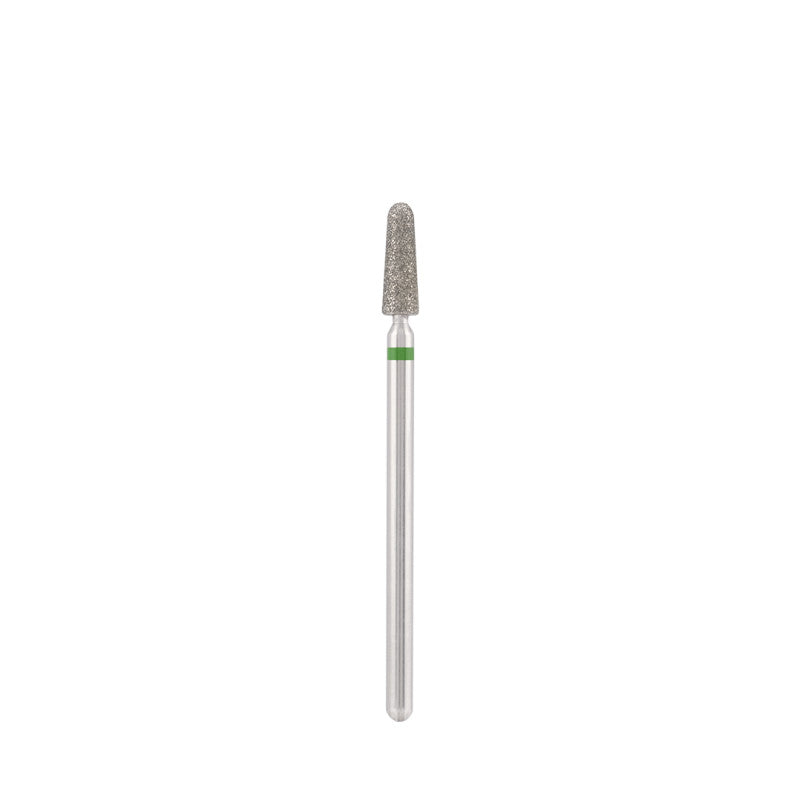 Dettaglio di Diamond bit "rounded cone" green, L-10,0 mm., Ø3,3 mm.