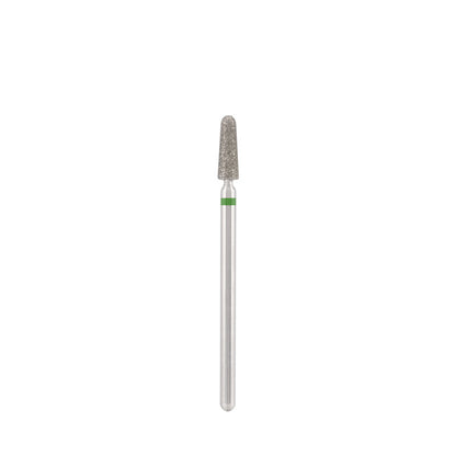 Dettaglio di Diamond bit "rounded cone" green, L-10,0 mm., Ø3,3 mm.