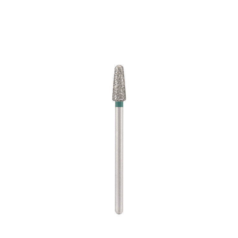 Dettaglio di Diamond bit "rounded cone" green, L-10,0 mm., Ø4,0 mm.