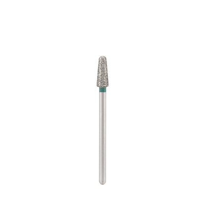 Dettaglio di Diamond bit "rounded cone" green, L-10,0 mm., Ø4,0 mm.