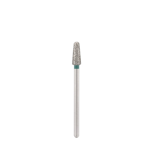 Diamond bit "rounded cone" green, L-10,0 mm., Ø4,0 mm.