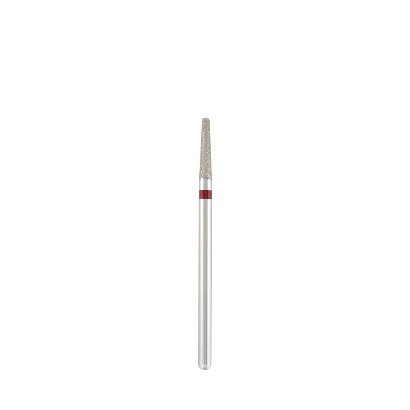 Dettaglio di Diamond bit "rounded cone" red, L-10,0 mm., Ø2,3 mm.