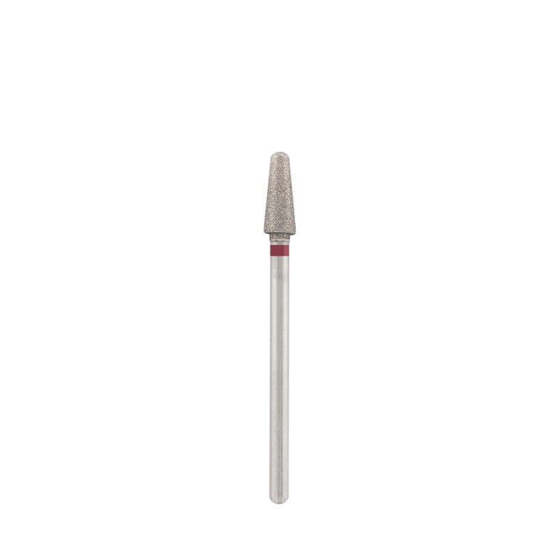 Dettaglio di Diamond bit "rounded cone" red, L-10,0 mm., Ø4,0 mm.