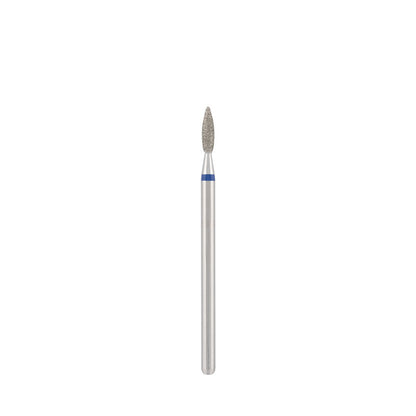 Dettaglio di Diamond bit "flame" safe blue, L- 8,0 mm., Ø2,1 mm.