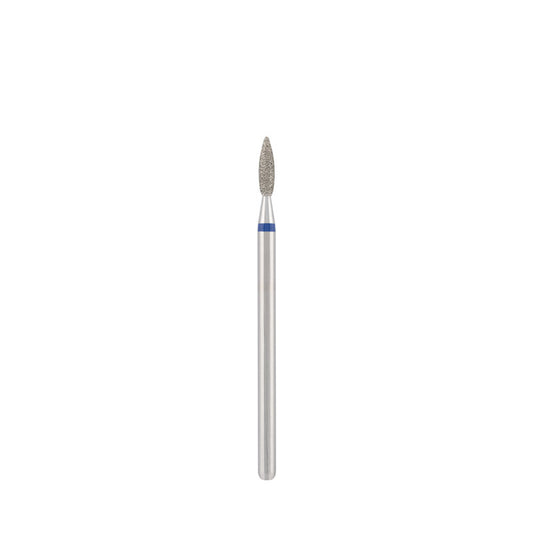Diamond bit "flame" safe blue, L- 8,0 mm., Ø2,1 mm.