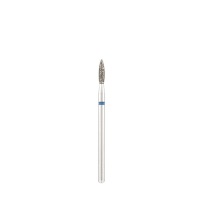 Dettaglio di Diamond bit "flame" sharp blue, L- 8,0 mm., Ø2,1 mm.