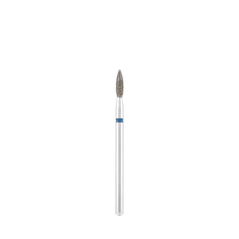 Dettaglio di Diamond bit "flame" sharp blue, L- 8,0 mm., Ø2,3 mm.