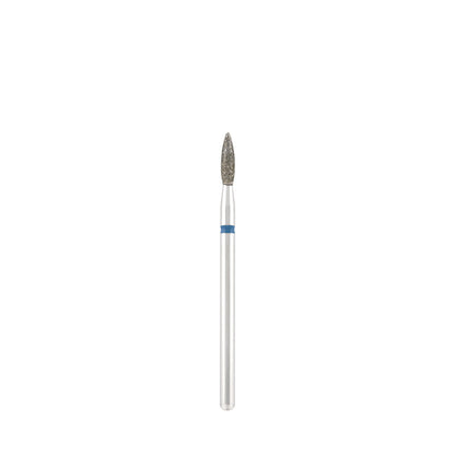 Dettaglio di Diamond bit "flame" sharp blue, L- 8,0 mm., Ø2,3 mm.