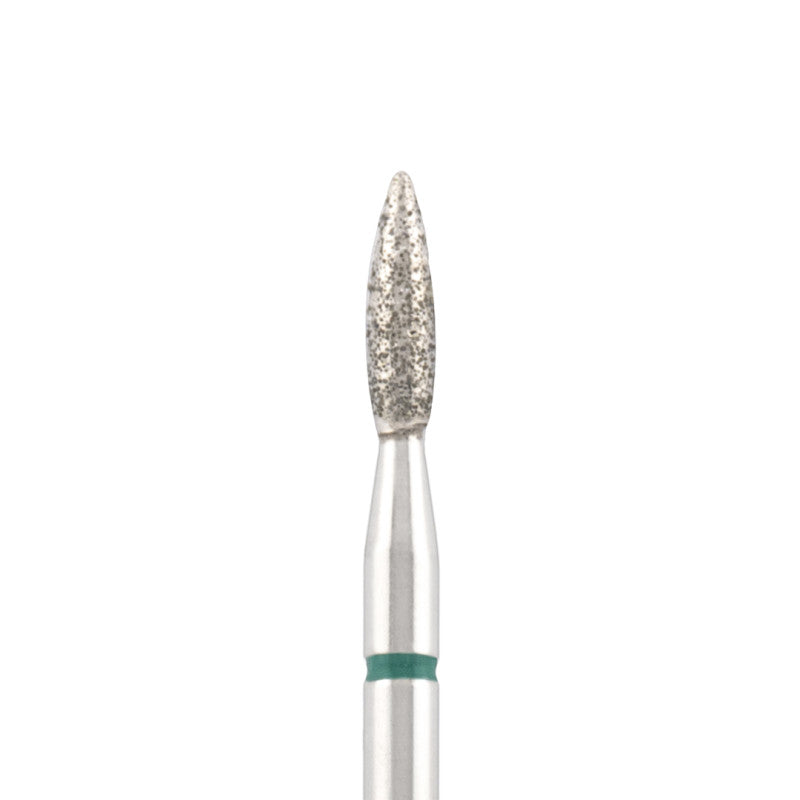 Vista alternativa di Diamond bit "flame" sharp green, L- 8,0 mm., Ø2,1 mm.