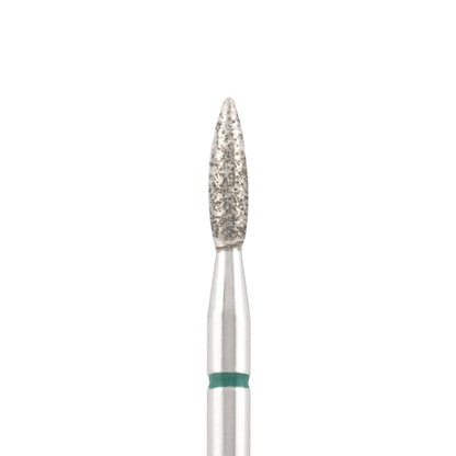 Vista alternativa di Diamond bit "flame" sharp green, L- 8,0 mm., Ø2,1 mm.