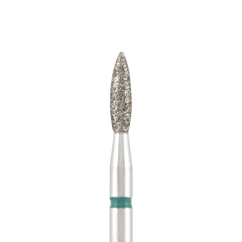 Vista alternativa di Diamond bit "flame" sharp green, L- 10,0 mm., Ø2,3 mm.