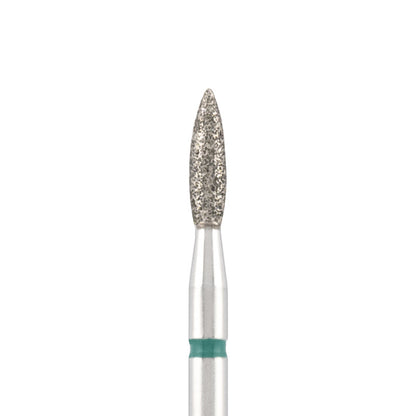 Vista alternativa di Diamond bit "flame" sharp green, L- 10,0 mm., Ø2,3 mm.