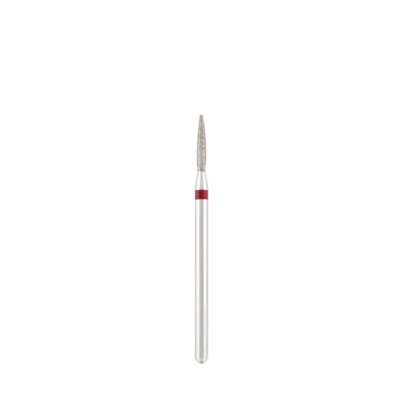 Dettaglio di Diamond bit "flame" safe red, L- 8,0 mm., Ø1,8 mm.