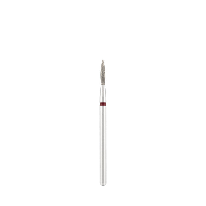 Dettaglio di Diamond bit "flame" sharp red, L- 8,0 mm., Ø1,8 mm.