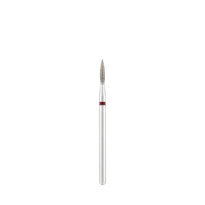 Dettaglio di Diamond bit "flame" sharp red, L- 8,0 mm., Ø1,8 mm.