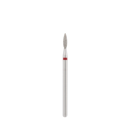 Dettaglio di Diamond bit "flame" safe red, L- 8,0 mm., Ø2,1 mm.