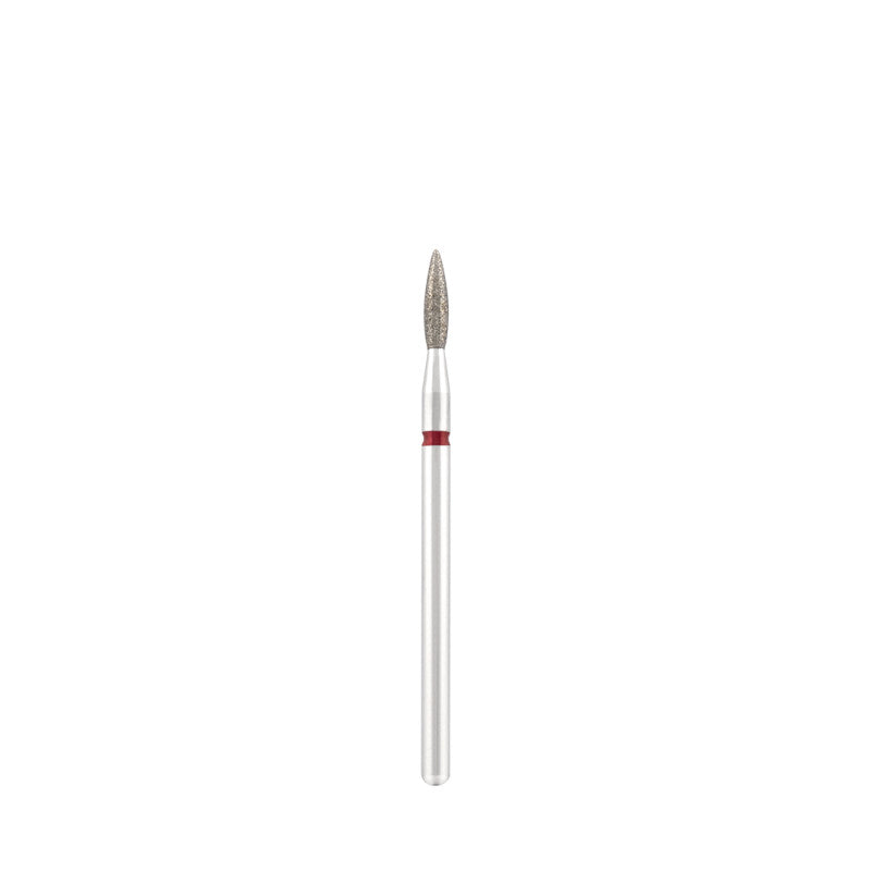Dettaglio di Diamond bit "flame" sharp red, L- 8,0 mm., Ø2,1 mm.