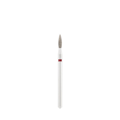 Dettaglio di Diamond bit "flame" sharp red, L- 8,0 mm., Ø2,1 mm.