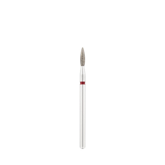 Diamond bit "flame" sharp red, L- 8,0 mm., Ø2,1 mm.