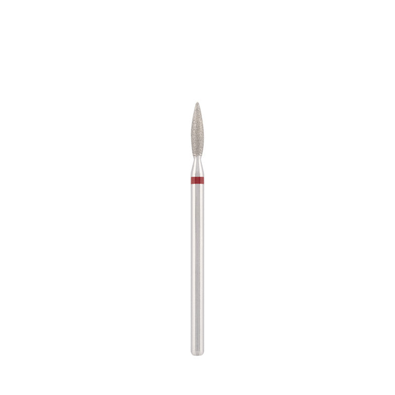Diamond bit "flame" safe red, L- 8,0 mm., Ø2,3 mm.