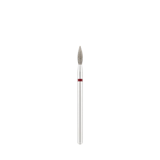 Diamond bit "flame" sharp red, L- 8,0 mm., Ø2,3 mm.
