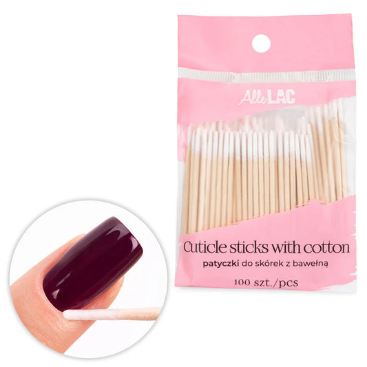 Bastoncini di cotone in legno AlleLac con punta in cotone 7 cm 100 pezzi - Lady&Oscar