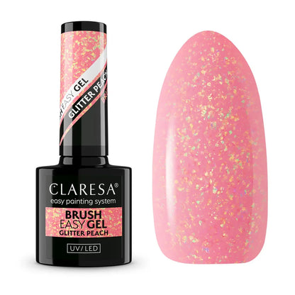 Claresa Brush Easy Gel Glitter Peach 5g - Lady&Oscar