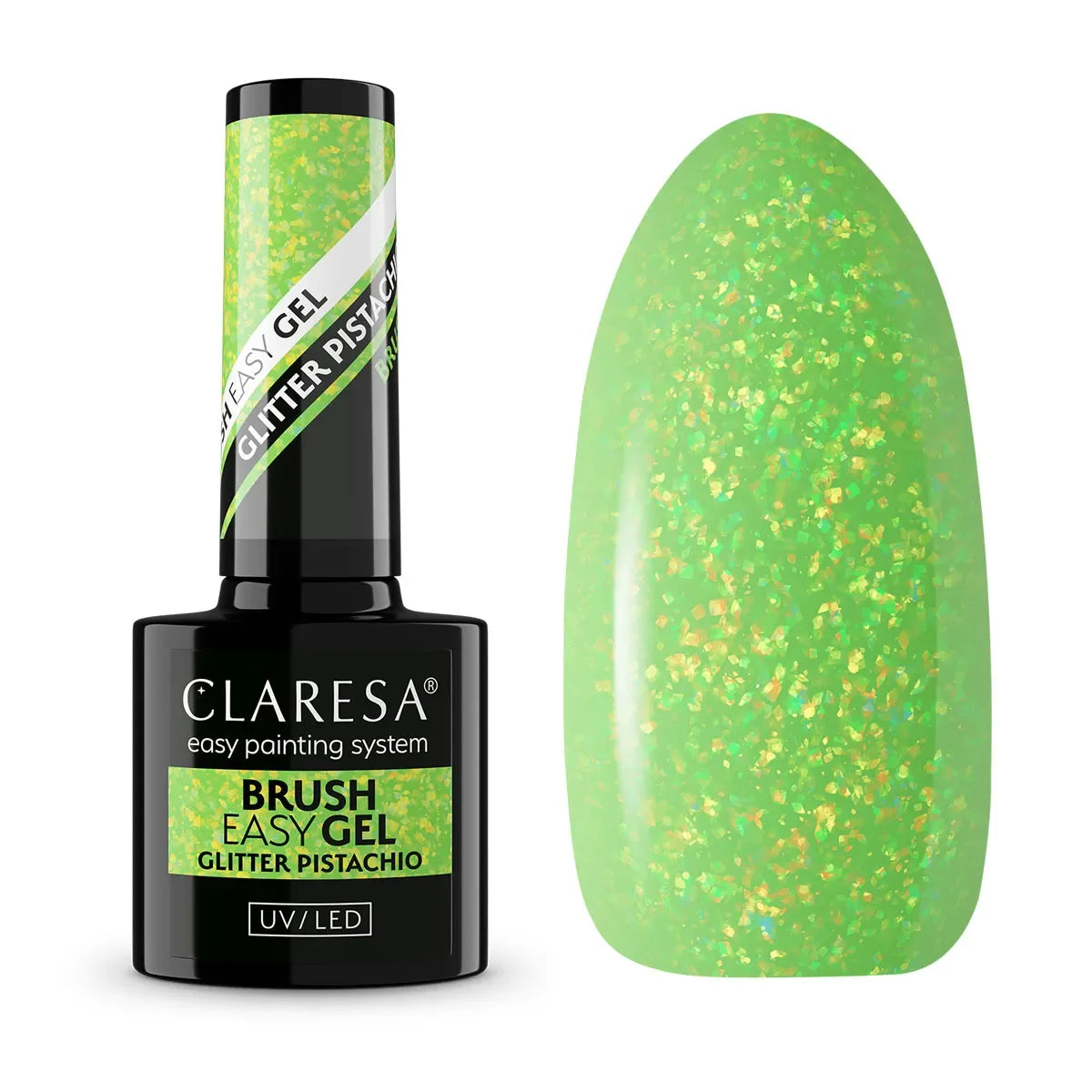 Claresa Brush Easy Gel Glitter Pistachio 5g - Lady&Oscar