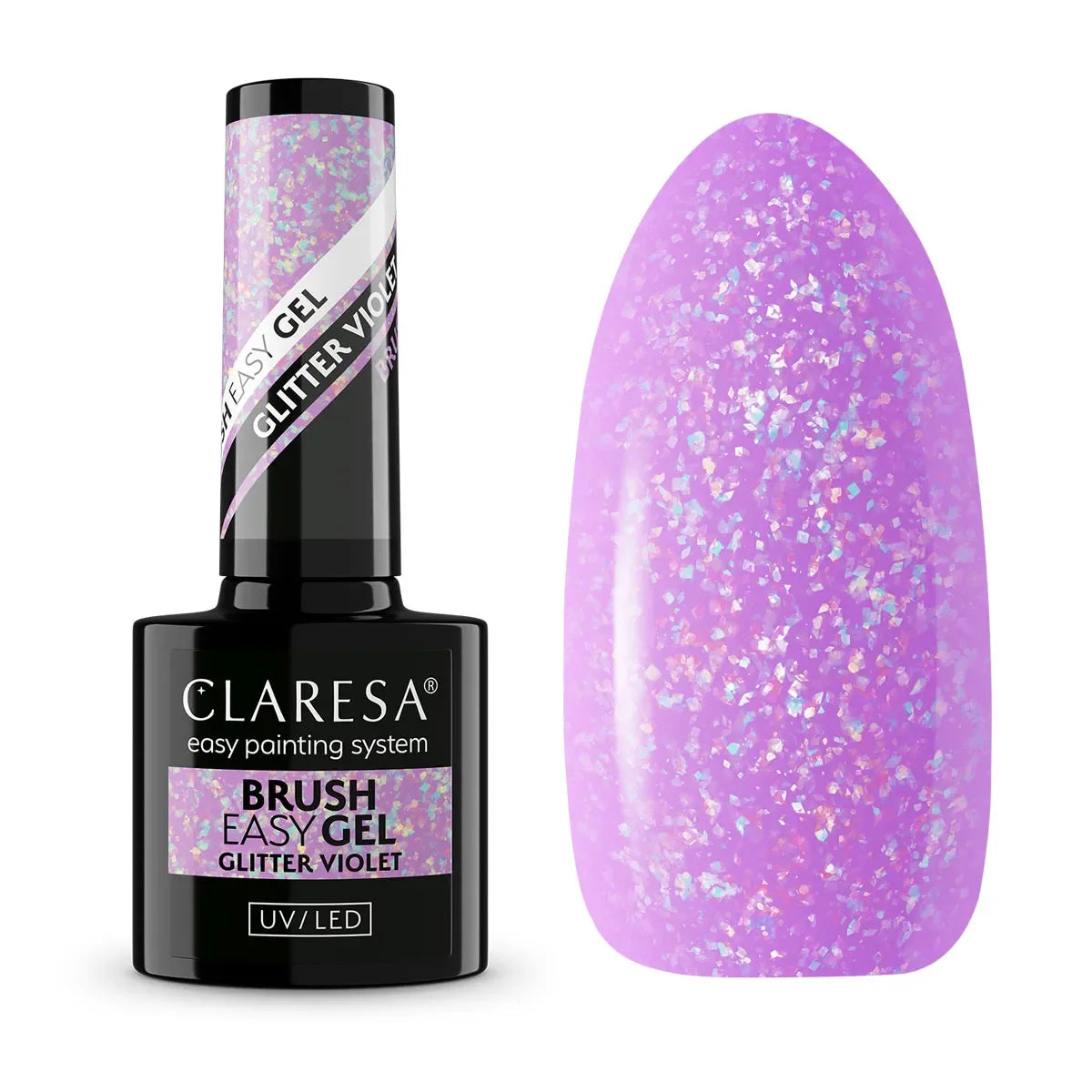 Claresa Brush Easy Gel Glitter Violet 5g - Lady&Oscar