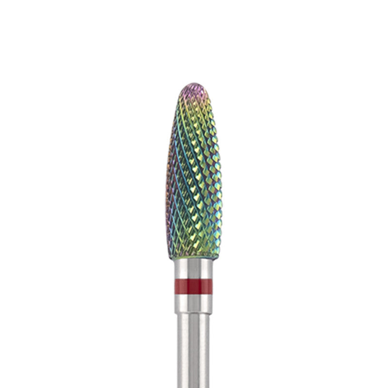 Tungsten carbide bit "Reversable corn" red (rainbow coating), L-13,0 mm., Ø4,0 mm