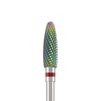 Tungsten carbide bit "Reversable corn" red (rainbow coating), L-13,0 mm., Ø4,0 mm