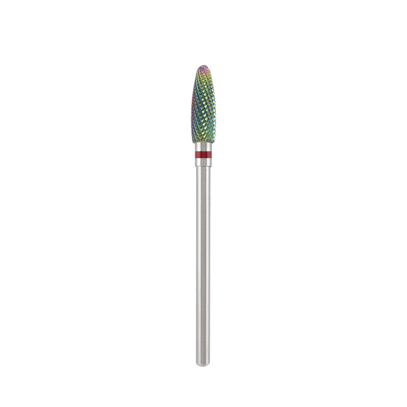 Tungsten carbide bit "Reversable corn" red (rainbow coating), L-13,0 mm., Ø4,0 mm