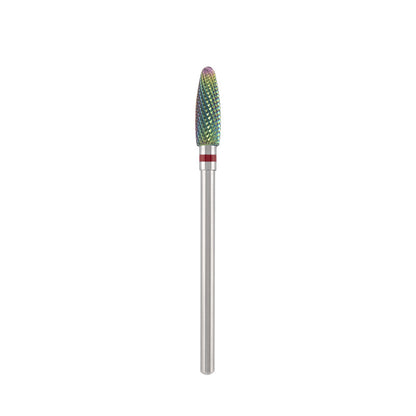 Tungsten carbide bit "Reversable corn" red (rainbow coating), L-13,0 mm., Ø4,0 mm