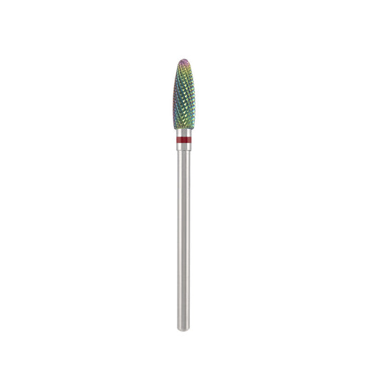 Tungsten carbide bit "Reversable corn" red (rainbow coating), L-13,0 mm., Ø4,0 mm