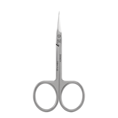 Dettaglio di Professional hooked scissors for cuticle, mirror polishing, L-95 mm, blades 22 mm.