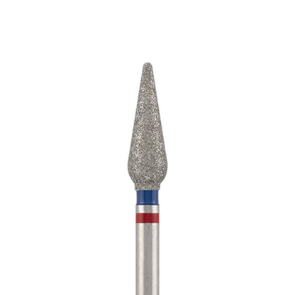 Diamond bit "double-drop" sharp red-blue, L- 12,0 mm., Ø4,0 mm. NEW