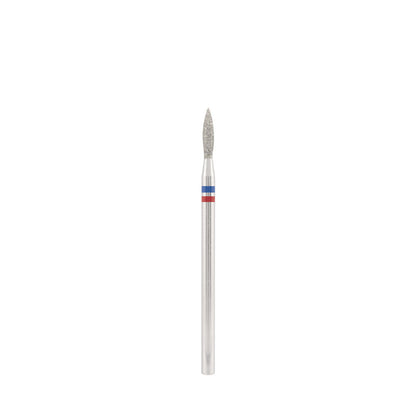 Dettaglio di Diamond bit "double-flame" blue-red, L- 8,0 mm., Ø2,1 mm.