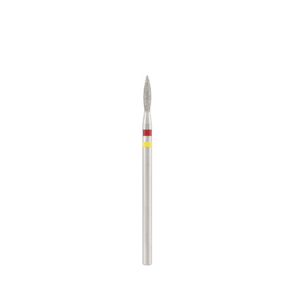 Dettaglio di Diamond bit "double-flame" red-yellow, L- 8,0 mm., Ø1,8 mm.
