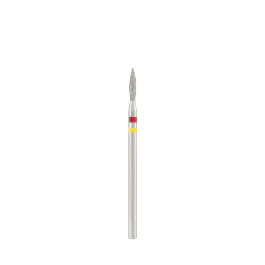 Diamond bit "double-flame" red-yellow, L- 10,0 mm., Ø1,8 mm.