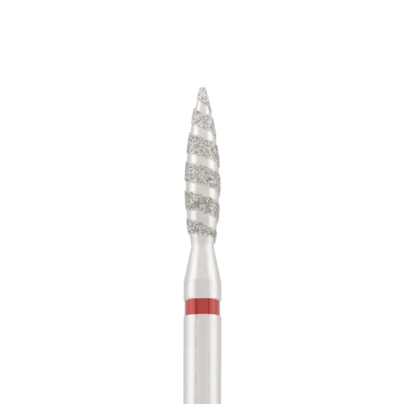 Diamond bit "tornado" red, L- 10,0 mm., Ø2,1 mm.