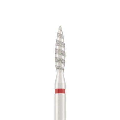 Diamond bit "tornado" red, L- 10,0 mm., Ø2,1 mm.