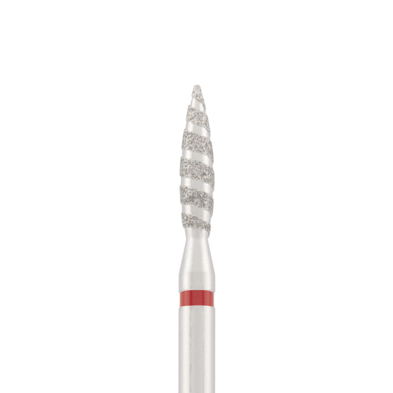Dettaglio di Diamond bit "tornado" red, L- 10,0 mm., Ø2,1 mm.