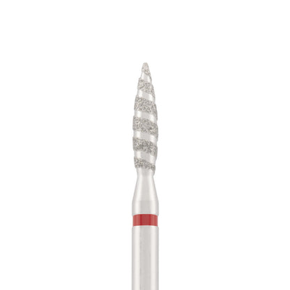 Dettaglio di Diamond bit "tornado" red, L- 10,0 mm., Ø2,1 mm.
