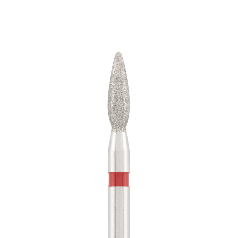 Diamond bit "flame" safe red, L- 8,0 mm., Ø2,3 mm.