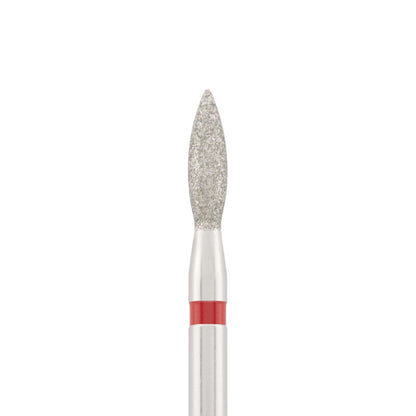Vista alternativa di Diamond bit "flame" sharp red, L- 8,0 mm., Ø2,3 mm.